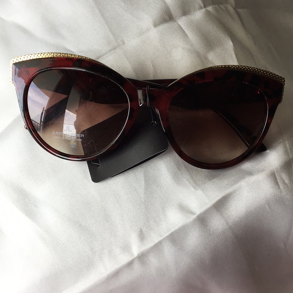 Judith Lieber Sunglasses Tortoise Cat Eyes Gold